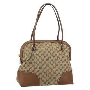 GUCCI GG Canvas Tote Bag Beige Gold 323673